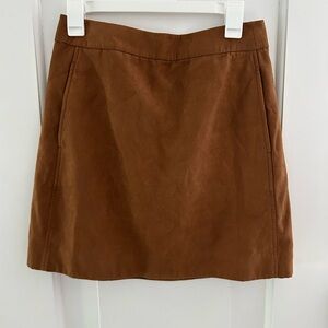 J. Crew Faux Suede Walnut Brown Skirt Size 6